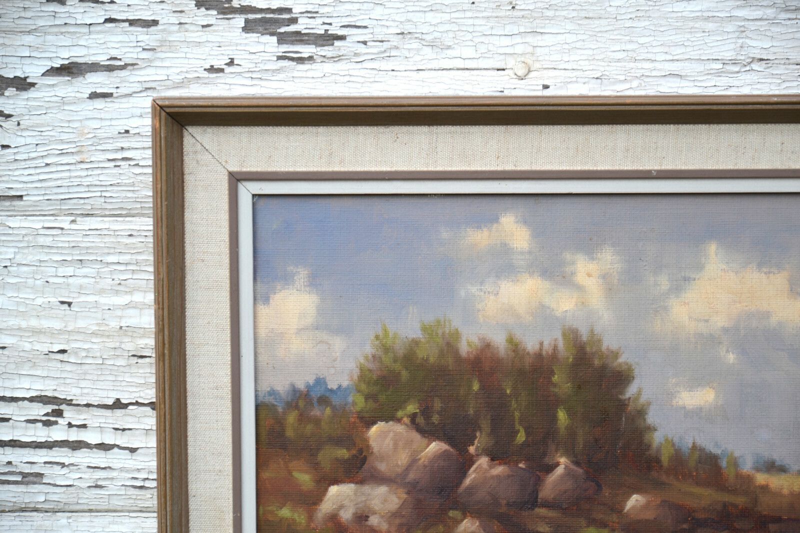 Mid 20th Century Landscape Oil Painting, Signed A.B.Fursten, Framed photo vintage