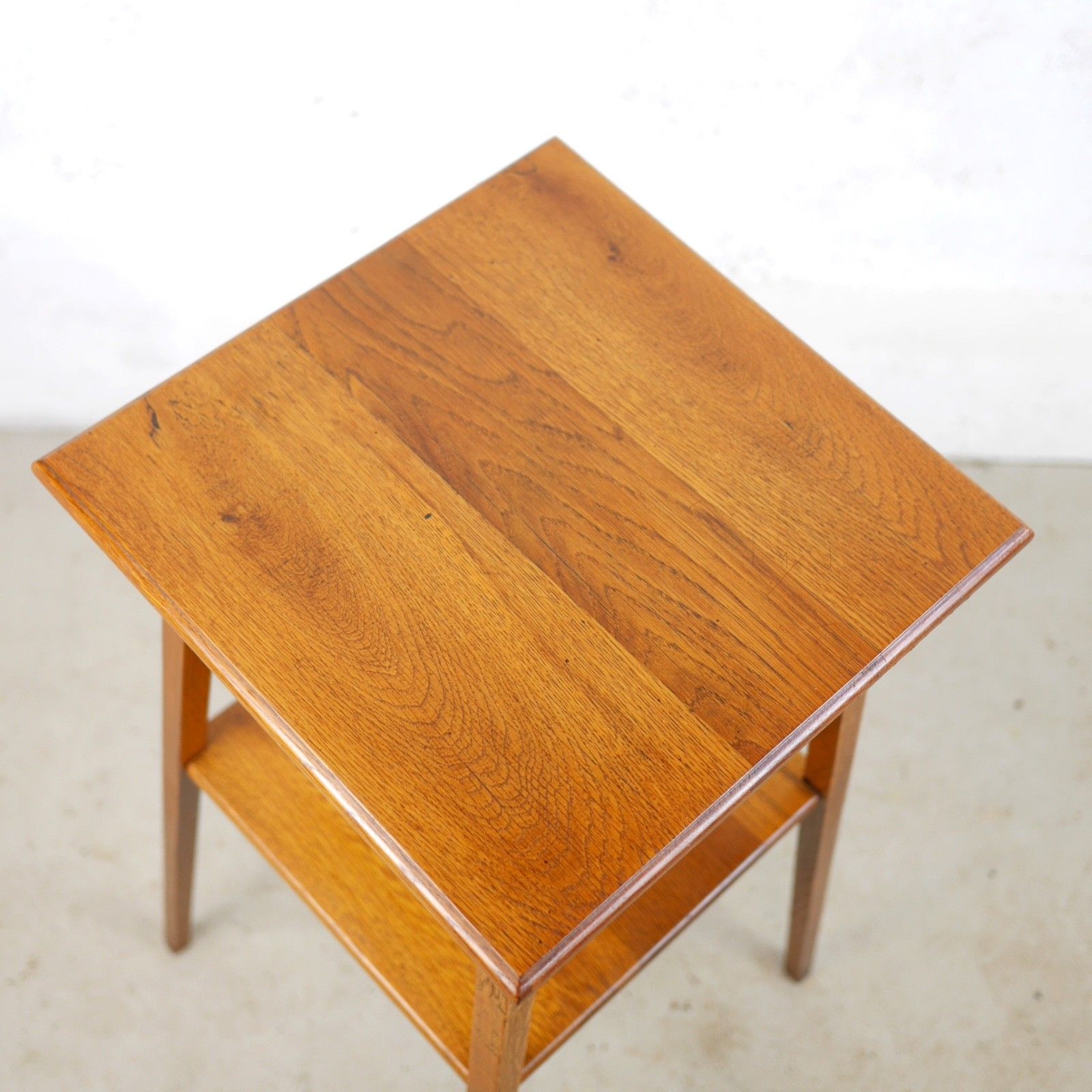 Antique Light Oak Arts & Crafts Two Tier Side Table Vintage #103120 photo vinterior