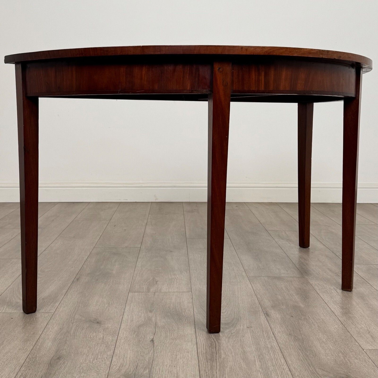 Antique 19th Century Demi Lune Side Table In Mahogany photo vinterior