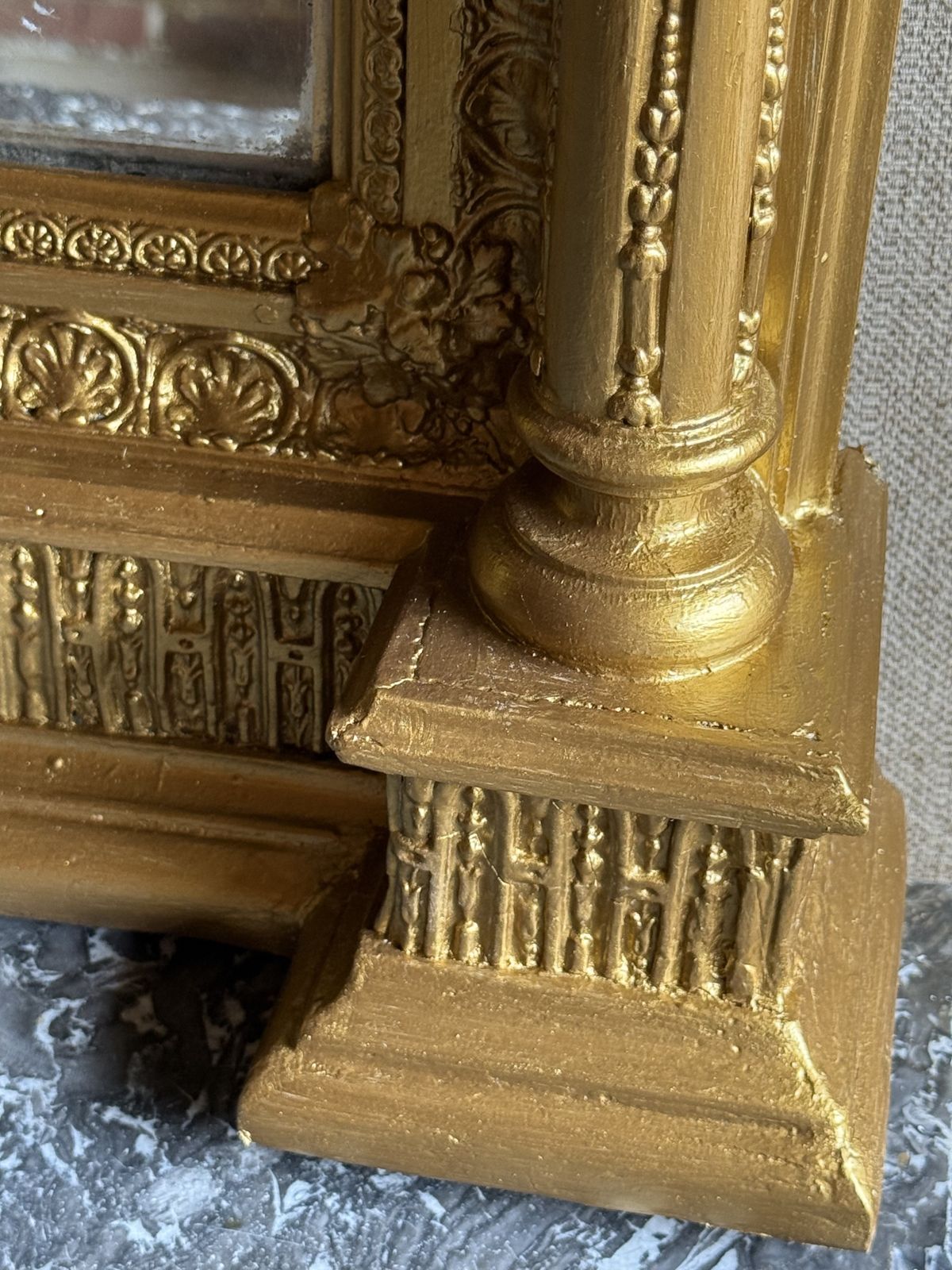 19th Century French Giltwood Pier Mirror With Marble Top photo Home Decor
