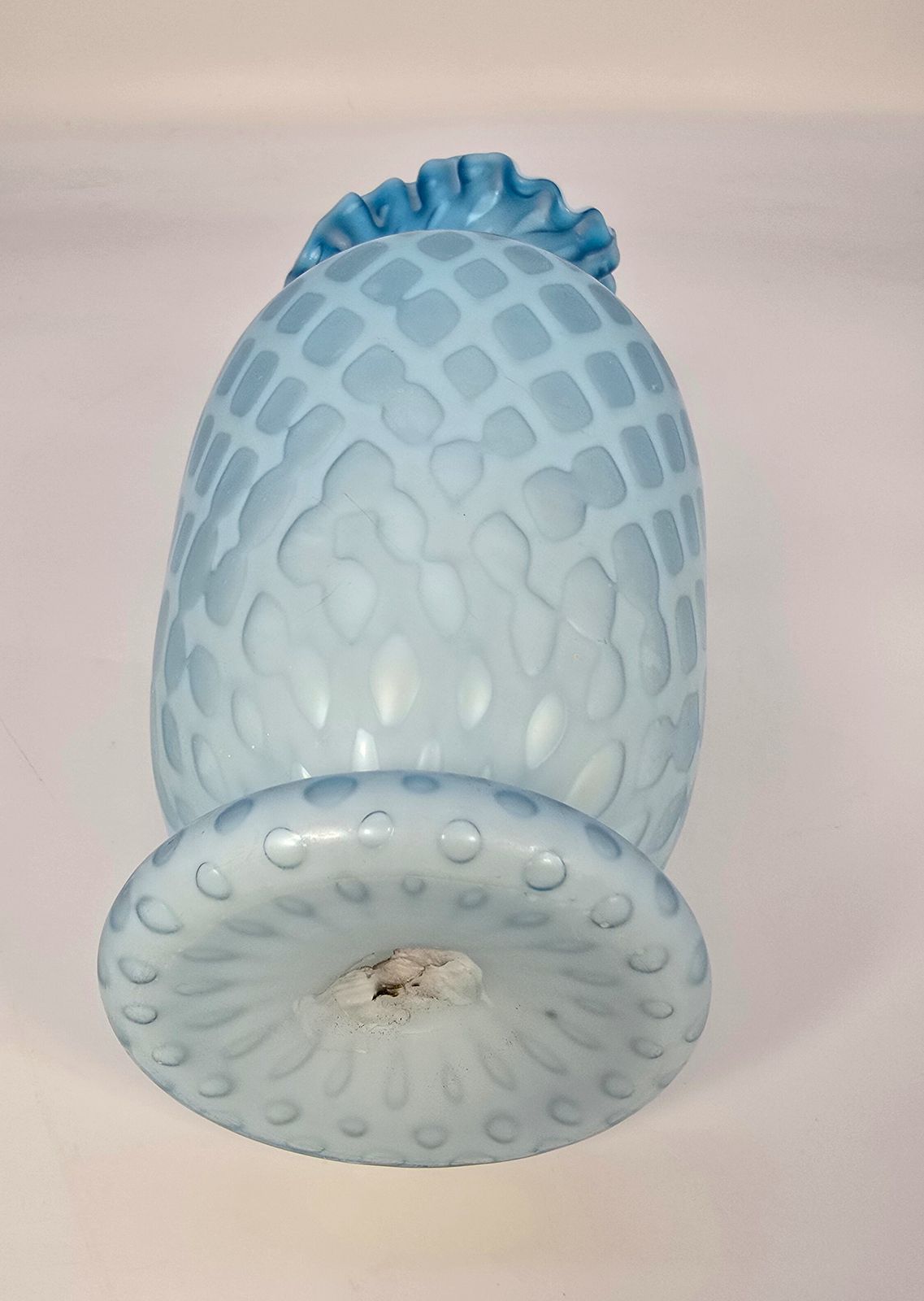 photo furniture Antique Blue Satin Glass Vase Circa 1880 26cm Tall