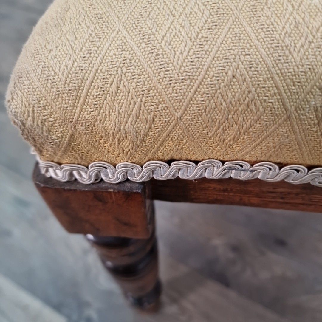 Antique Oak Dining Chair – Floral Wood Carved Back Bedroom Seat – Victorian photo Furniture
