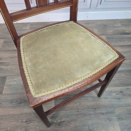 Antique Edwardian Chair Tall Inlaid Back Bedroom Window Vintage Wood photo 70.0
