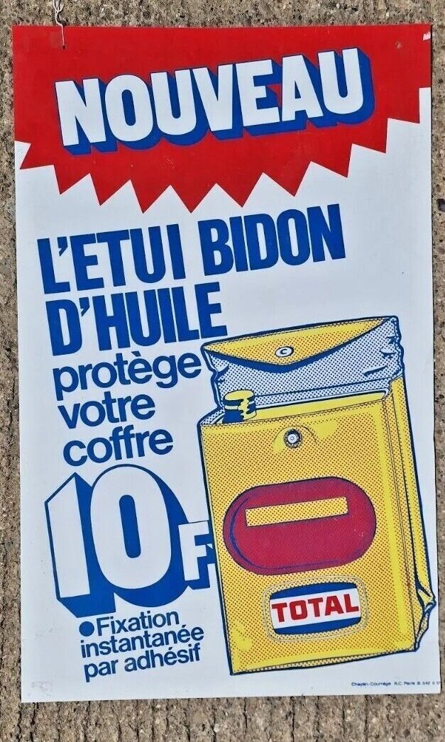 Vintage Advertising Sign French "Total" Plastic Wall Pop Art Petrol Garage