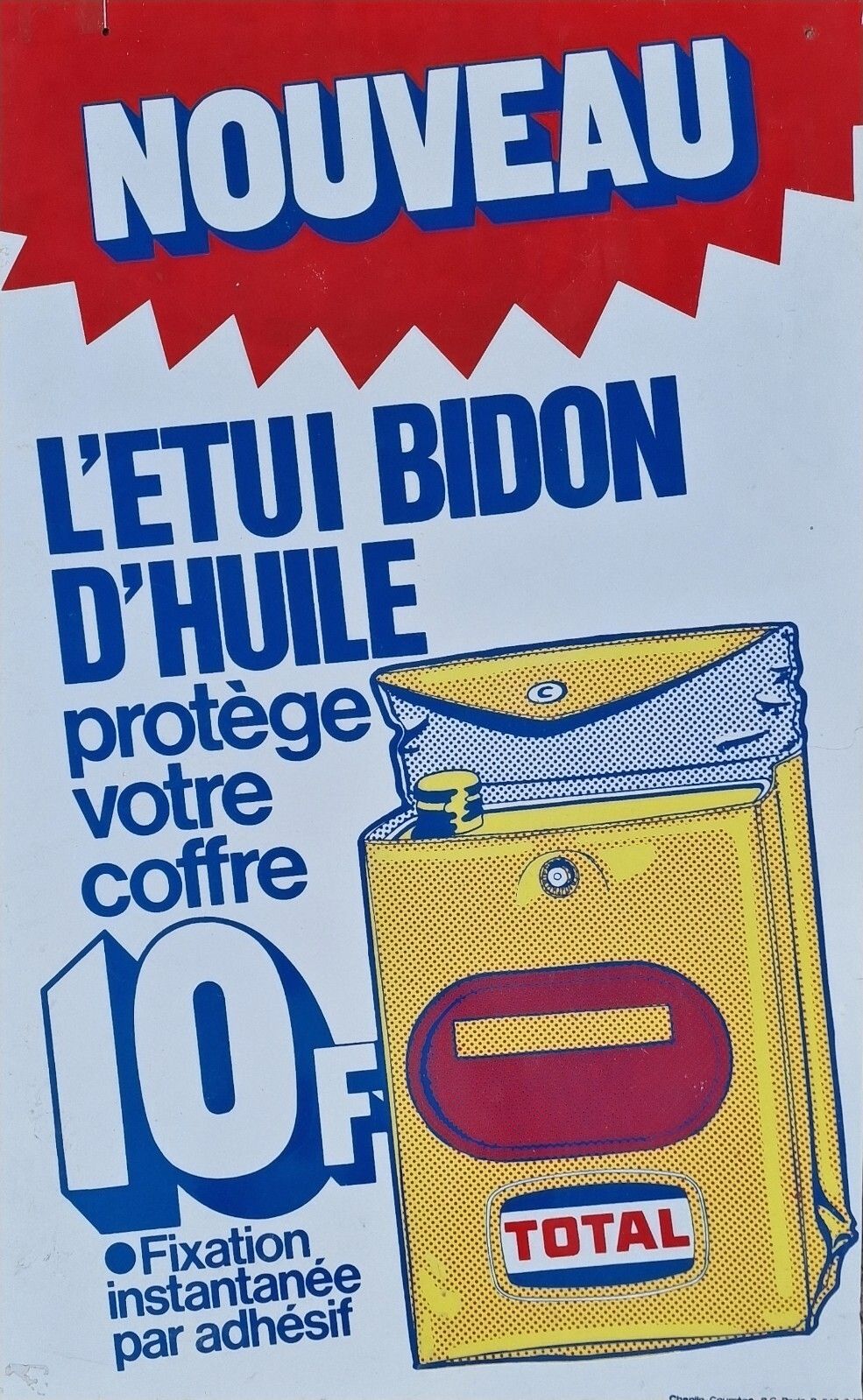 Vintage Advertising Sign French "Total" Plastic Wall Pop Art Petrol Garage photo furniture