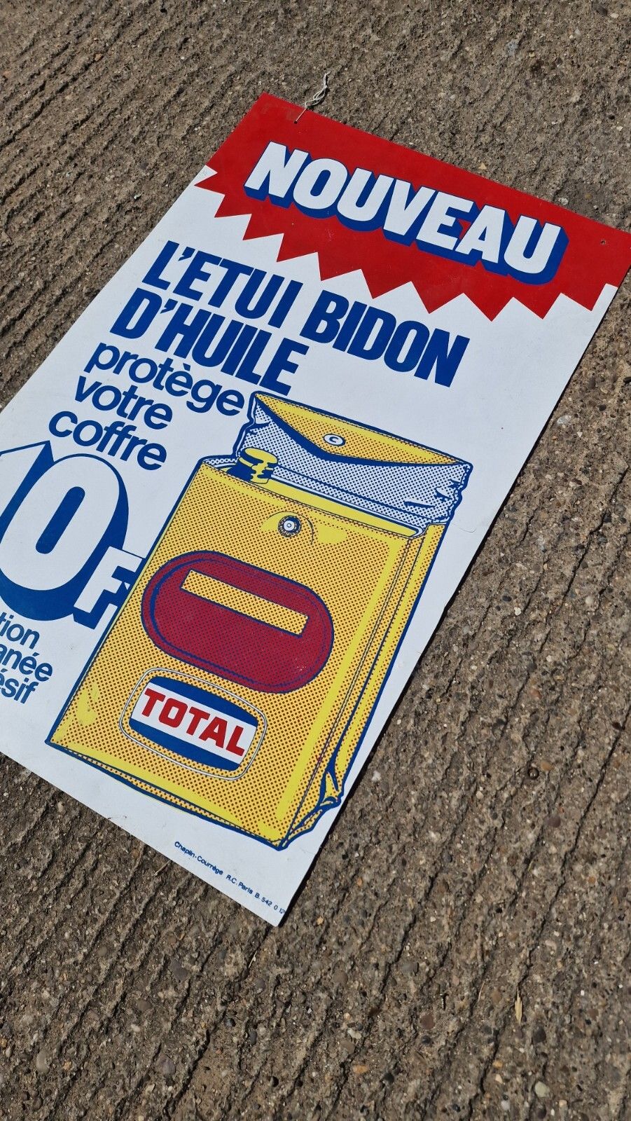 photo for sale Vintage Advertising Sign French "Total" Plastic Wall Pop Art Petrol Garage