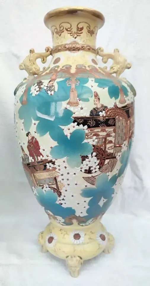A Pair Of Exceptionally Large Japanese Mirror Vases photo for sale