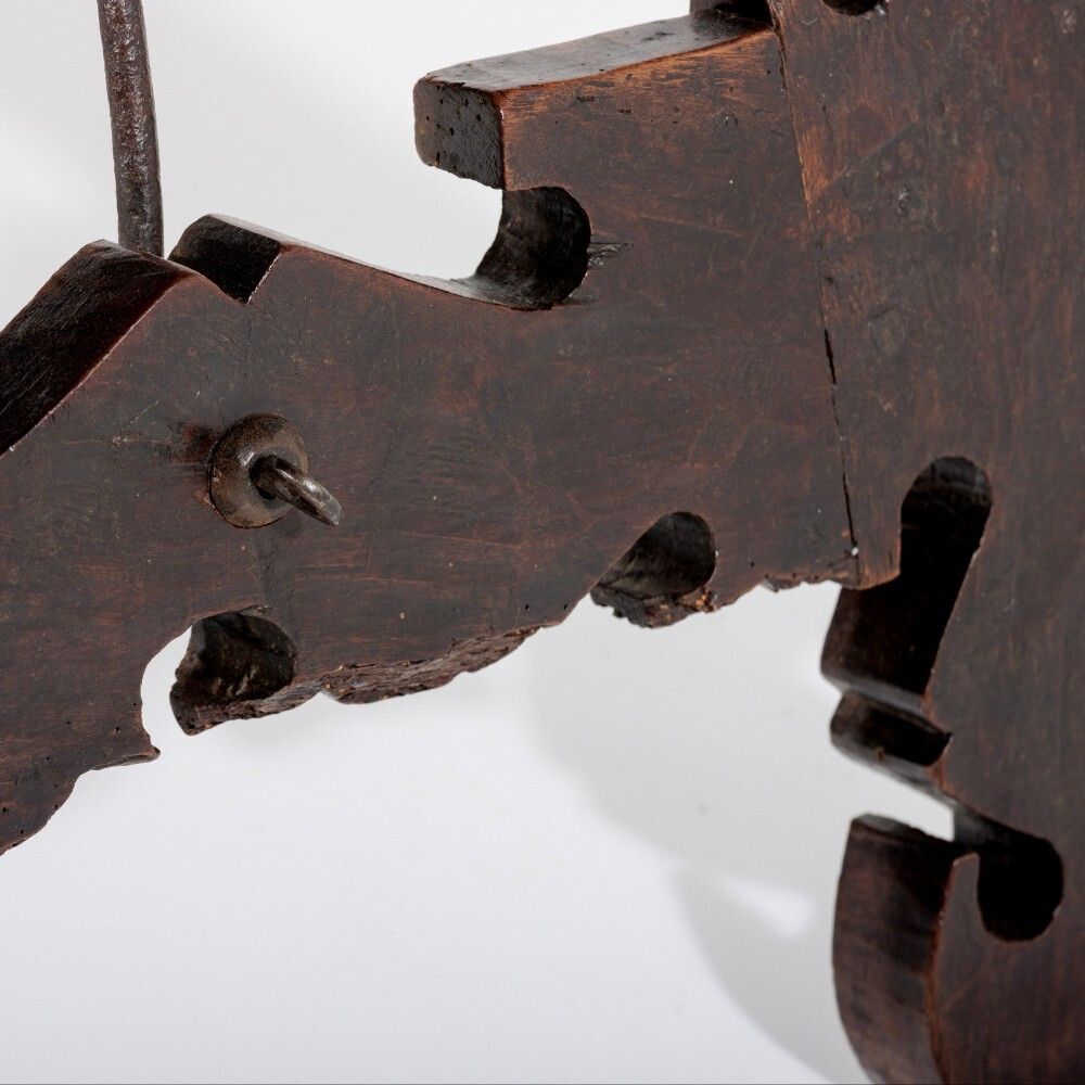 Spanish Single Plank Walnut Trestle Table photo vintage