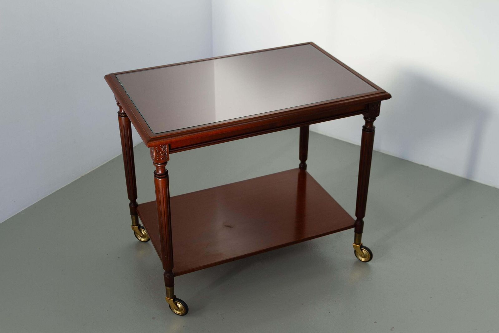 Danish Hepplewhite Mahogany Serving Trolley By Farre Møbelfabrik, 1970s. photo for sale