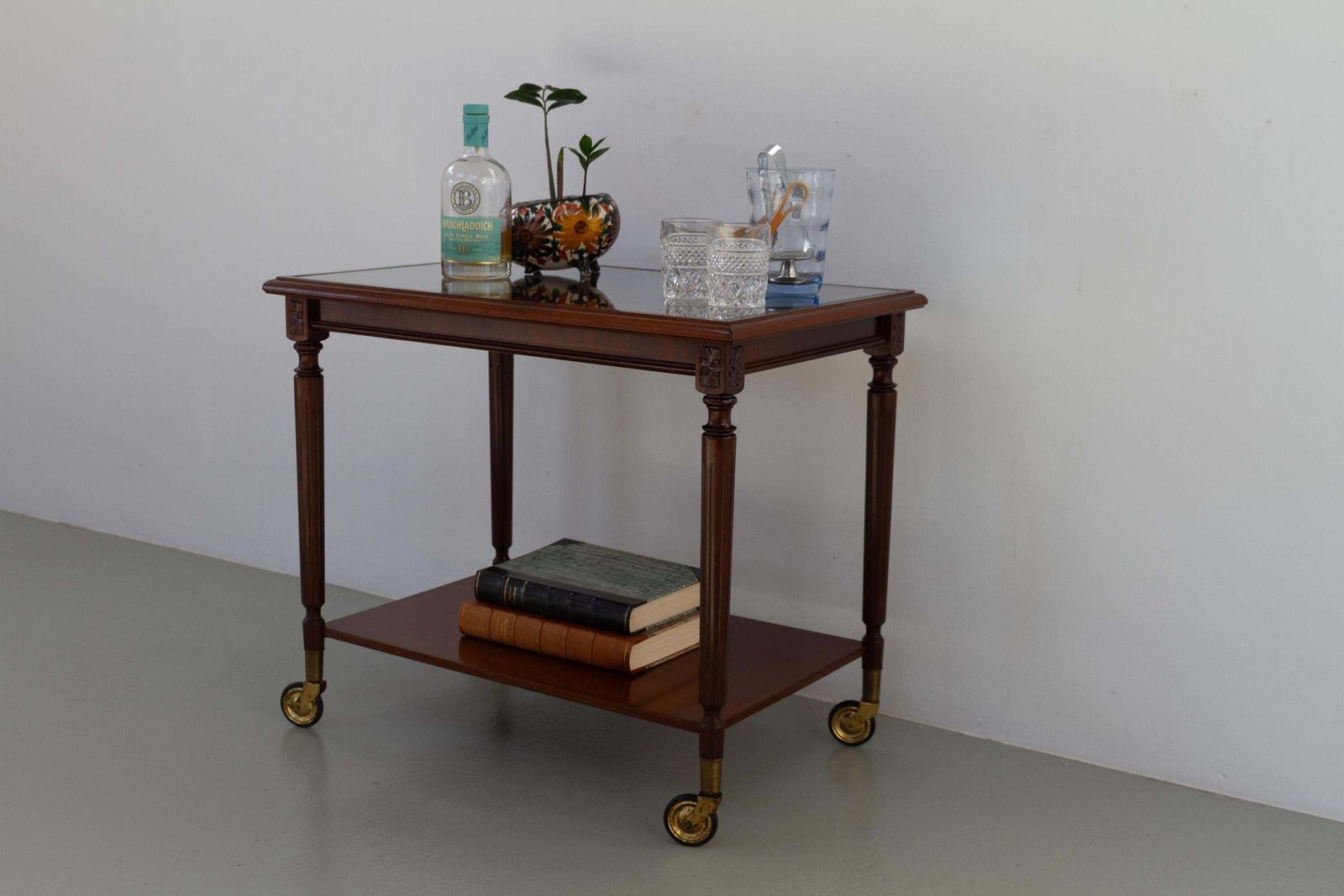 photo buy Danish Hepplewhite Mahogany Serving Trolley By Farre Møbelfabrik, 1970s.
