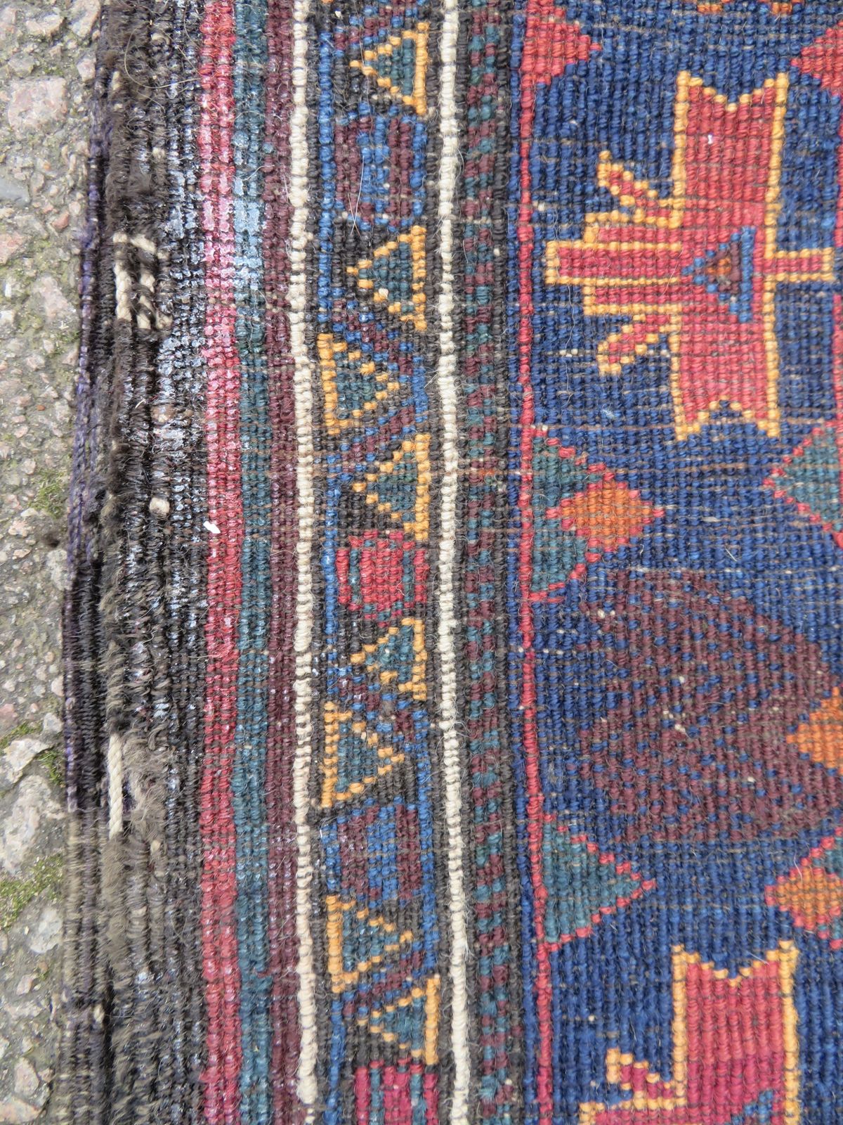 Textiles Unusual Antique Baluch Rug. 181cm X 104cm. photo