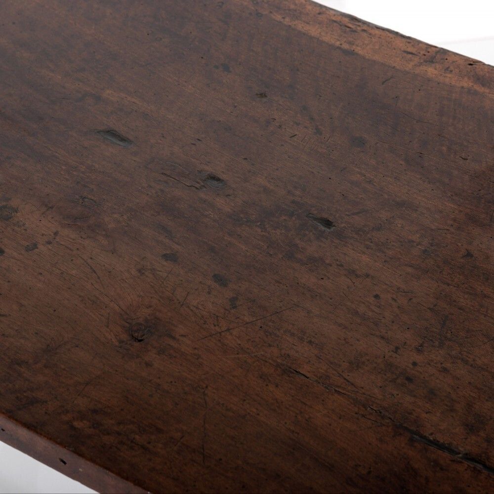 Furniture Italian Single Plank Walnut Trestle Table photo