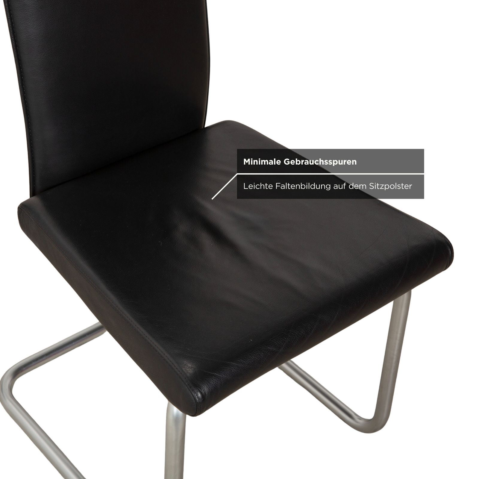 Lot de 6 chaises Ronald Schmitt en cuir, chrome noir, pour salle à manger photo 1117.0