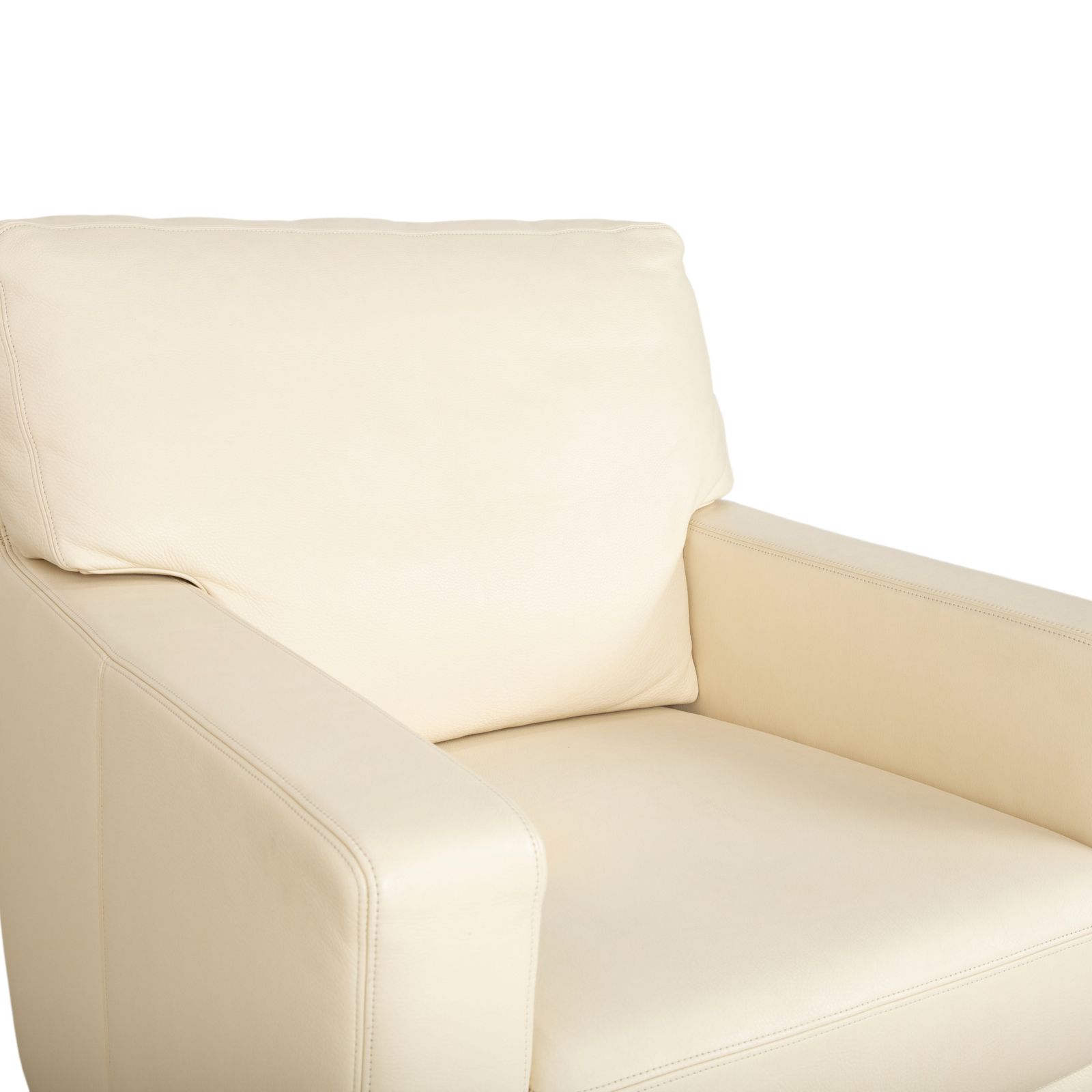 Fauteuil Musterring en cuir crème beige blanc cassé photo Mobilier