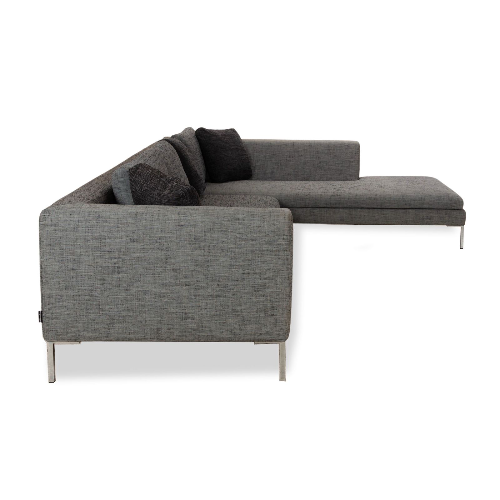 photo furniture Canapé d'angle La Nouva Casa Liverpool en tissu gris