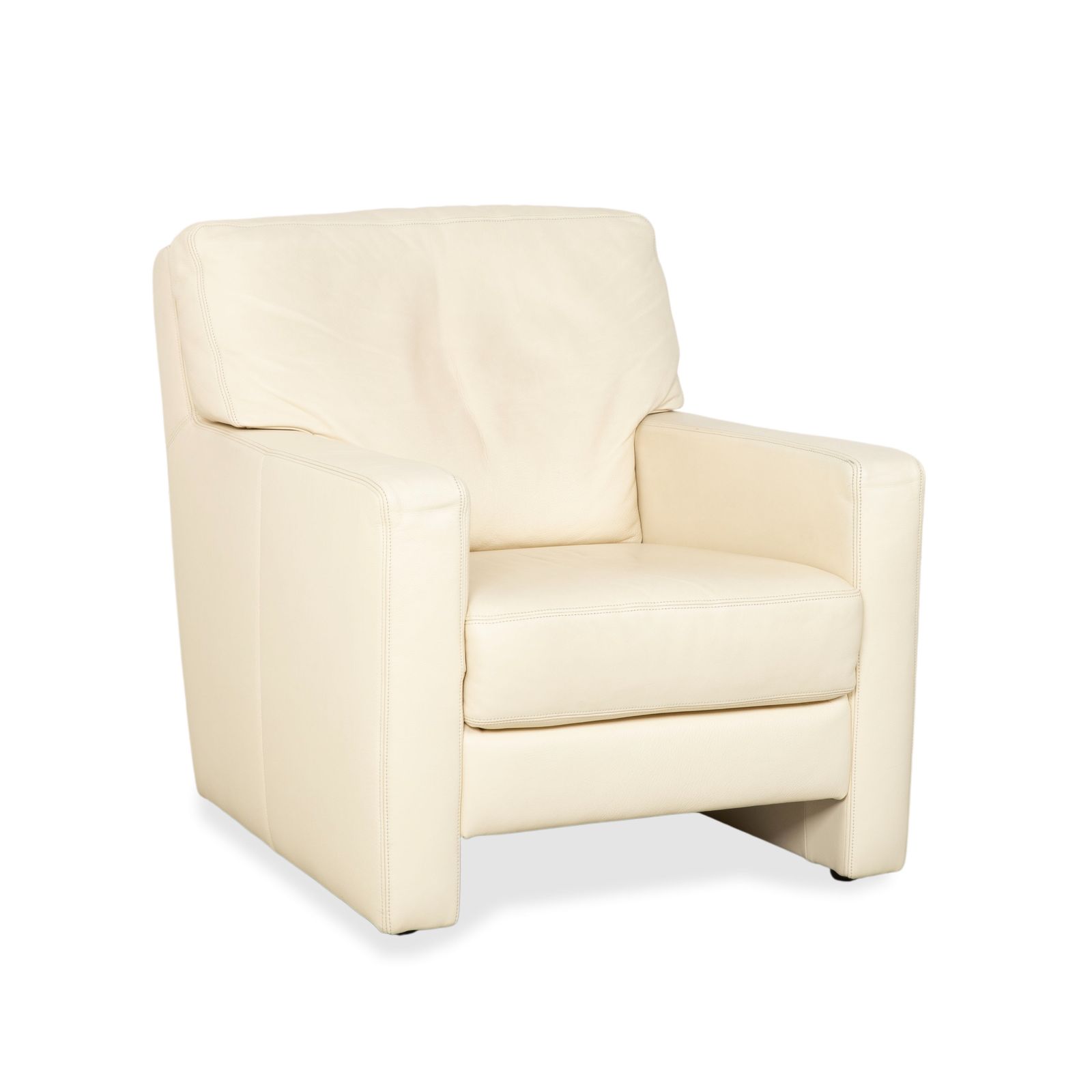 Fauteuil Musterring en cuir crème beige blanc cassé