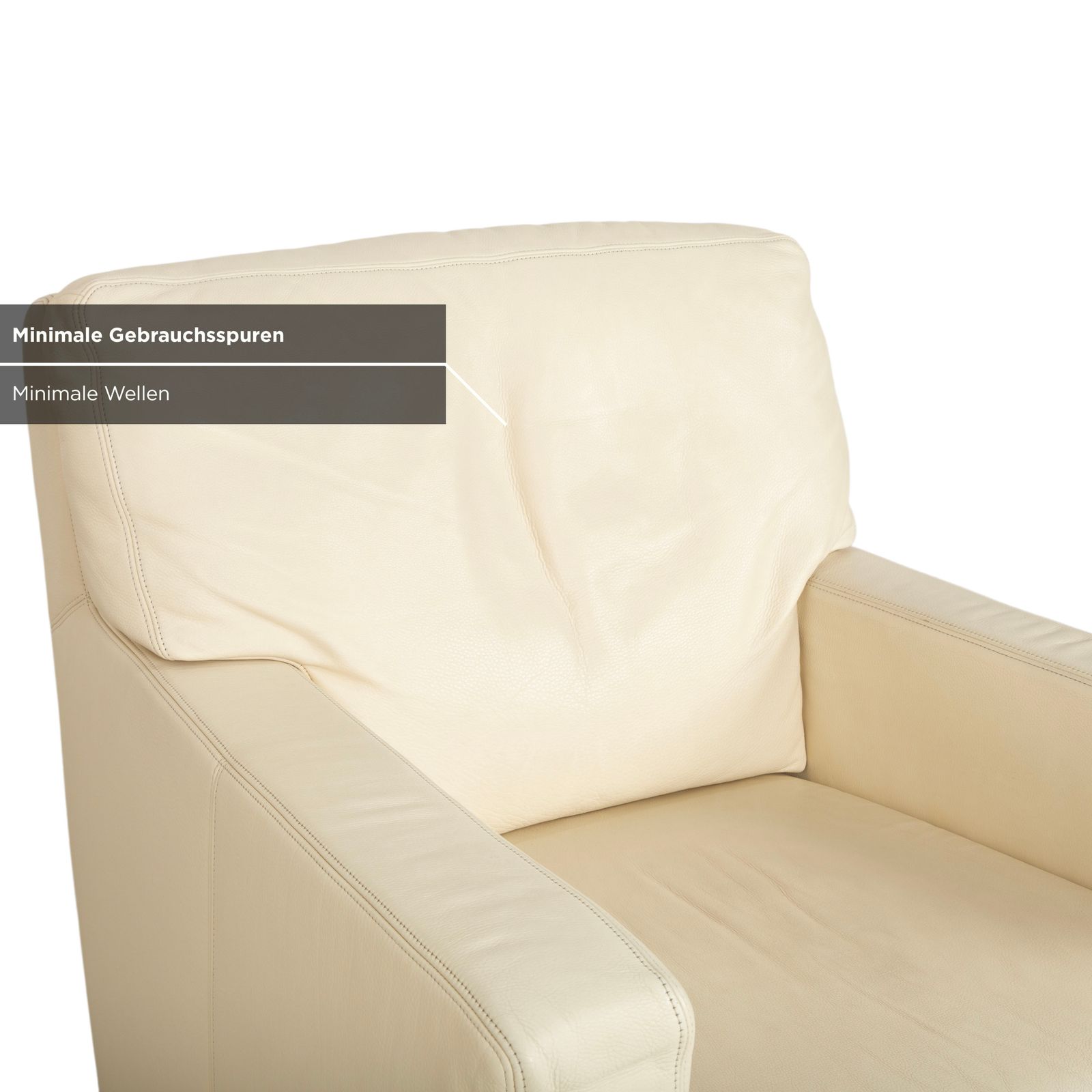 Fauteuil Musterring en cuir crème beige blanc cassé photo 893.0