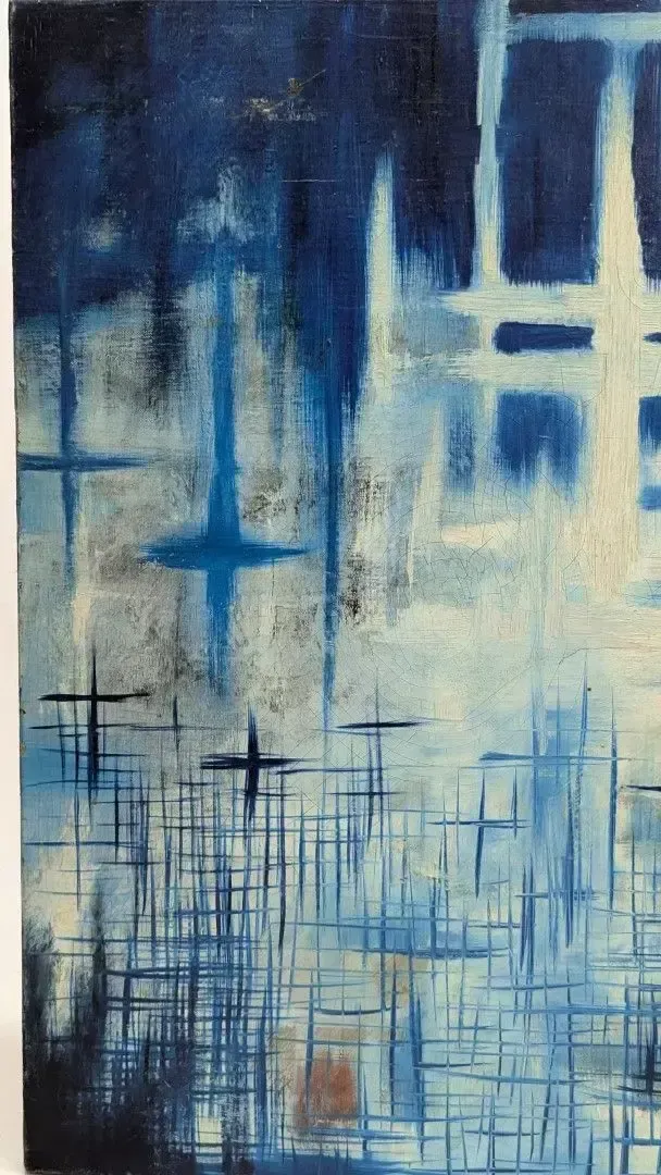 Oil On Canvas, Abstract Subject "Closer To Venus", Dated 1964 photo Art