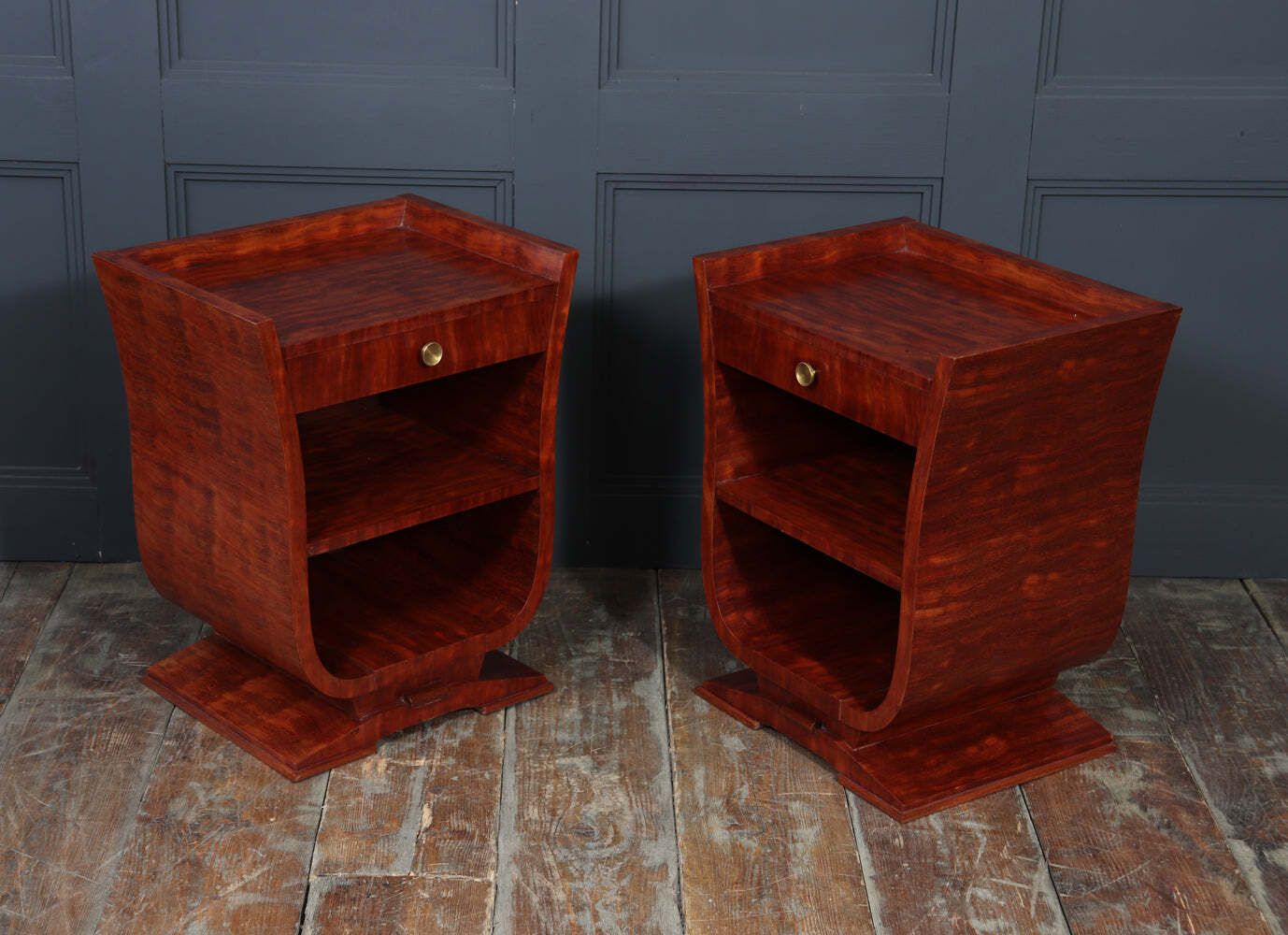 Furniture Pair Of French Art Deco Bedside Cabinets photo