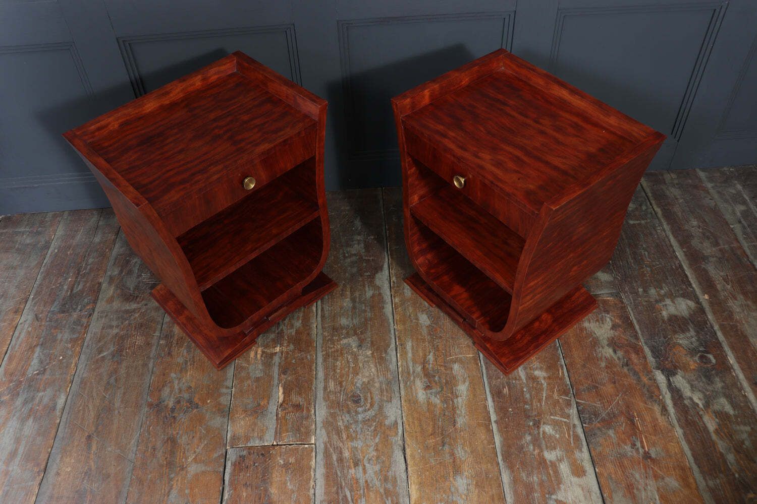 1850.0 Pair Of French Art Deco Bedside Cabinets photo