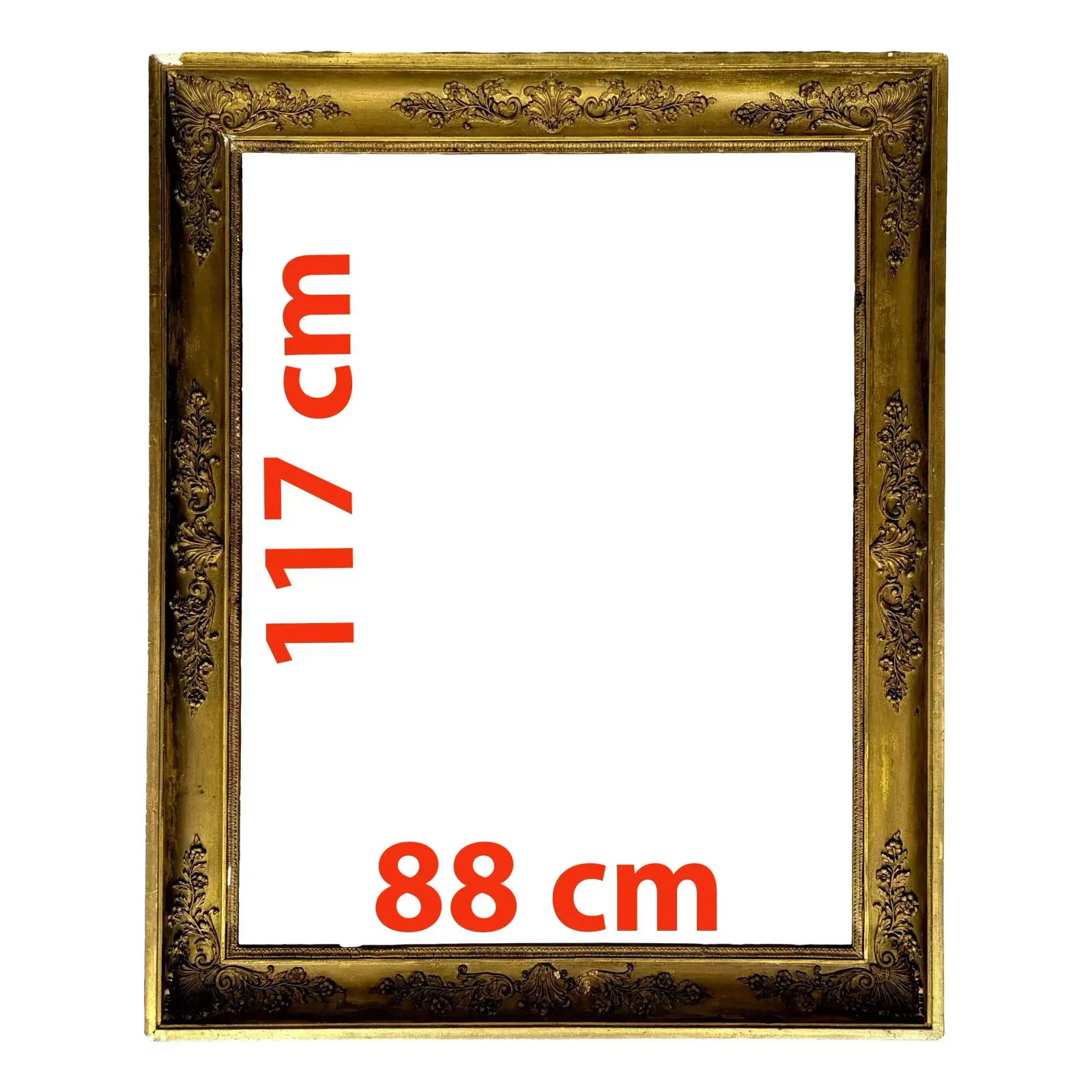 Restoration Period Frame In Wood And Gilt Stucco, Late 19th Century, 117x88 Cm