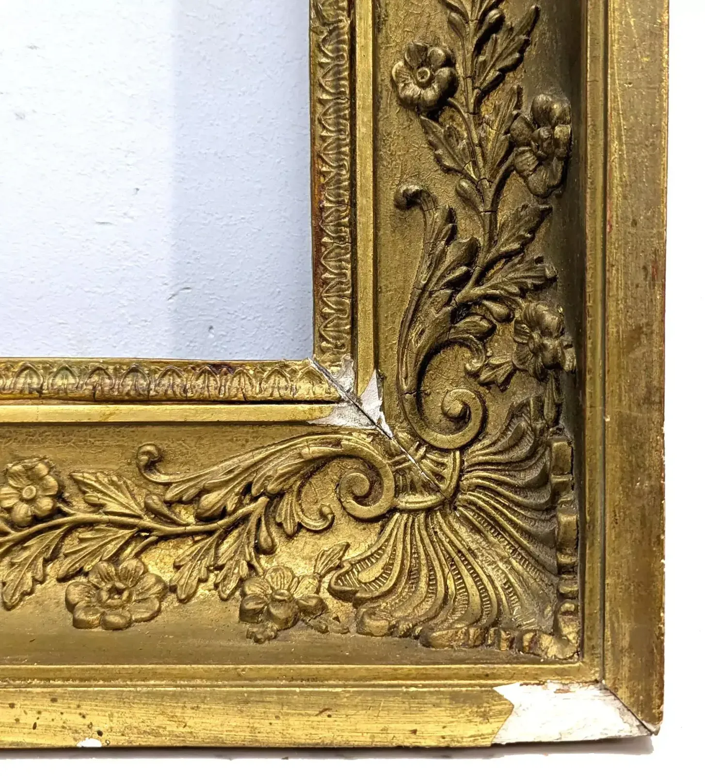 Restoration Period Frame In Wood And Gilt Stucco, Late 19th Century, 117x88 Cm photo Home Decor