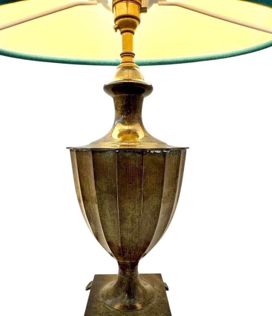 Lighting A Pair Of 1970s Classical Cast Bronze Lamps With Verdigris Finish And Paw Feet photo