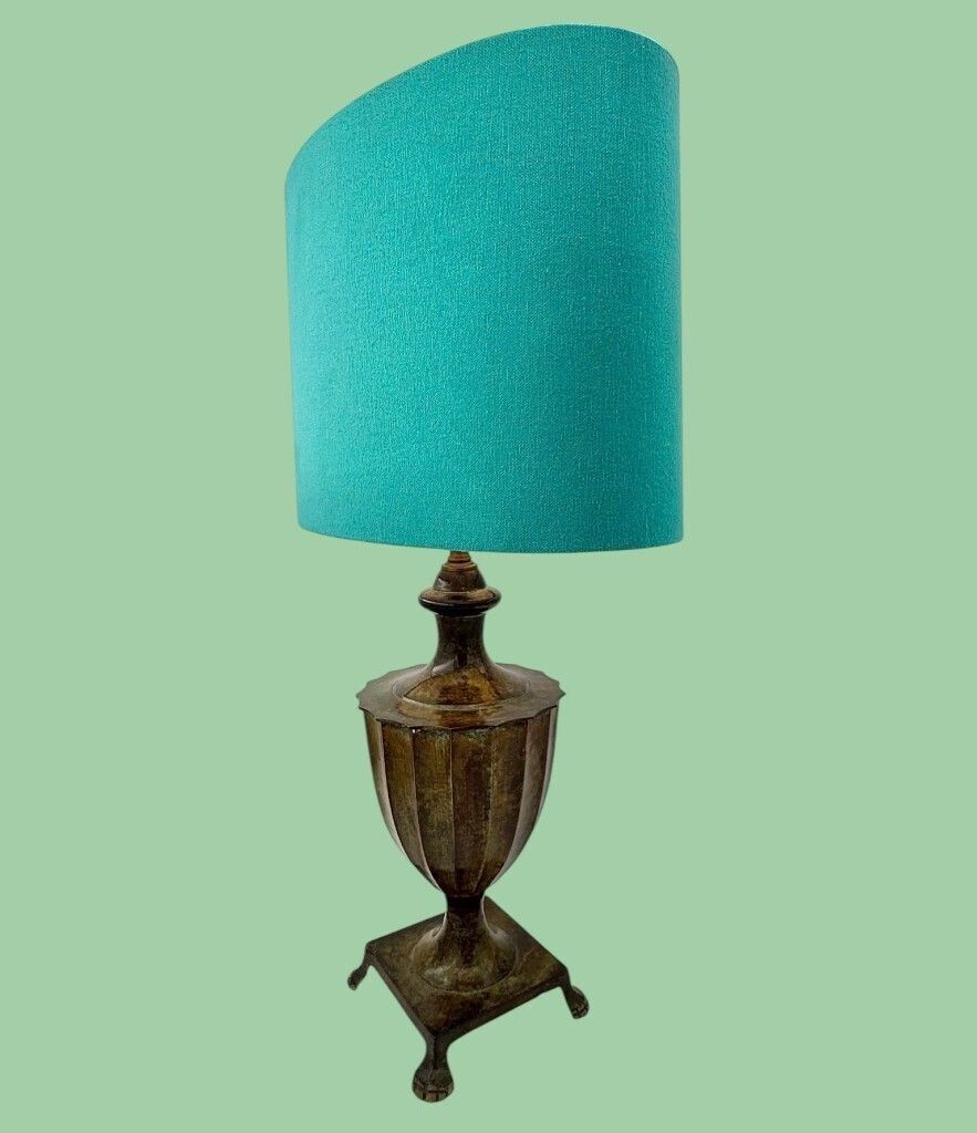 photo buy A Pair Of 1970s Classical Cast Bronze Lamps With Verdigris Finish And Paw Feet