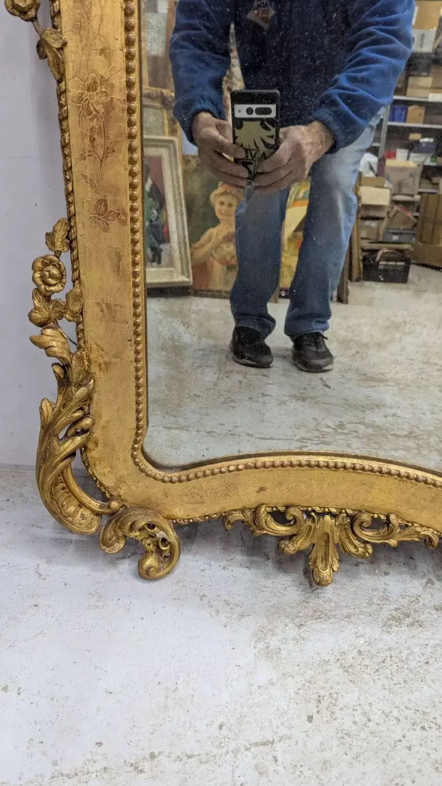 Napoleon III Style Wooden Mirror With Gilt Stucco photo Home Decor
