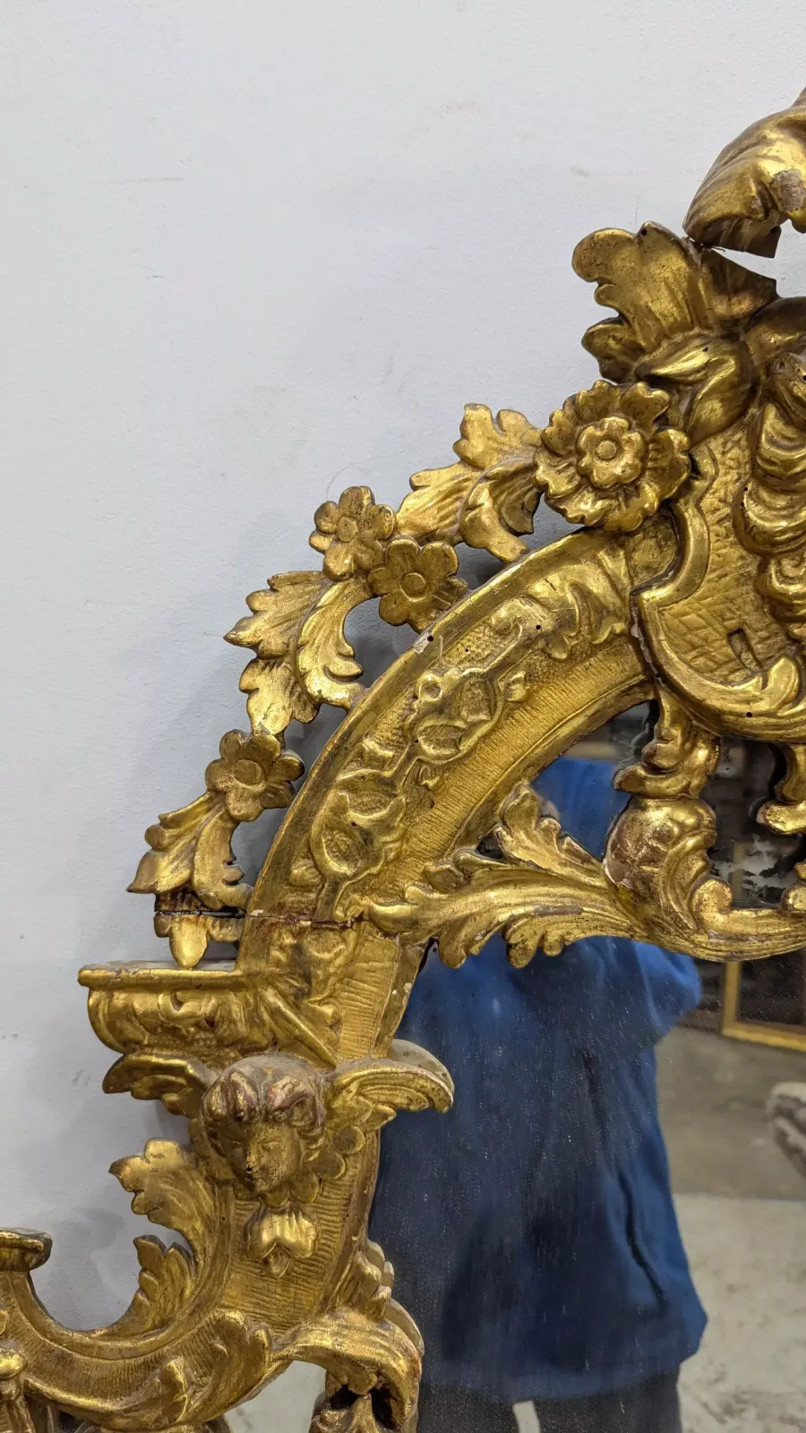 Louis XIV Style Giltwood Mirror Pediment, 18th Century photo Home Decor