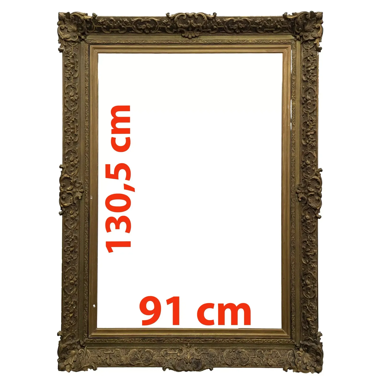Late 19th Century Giltwood Frame For Restoration, 130.5 X 91 Cm