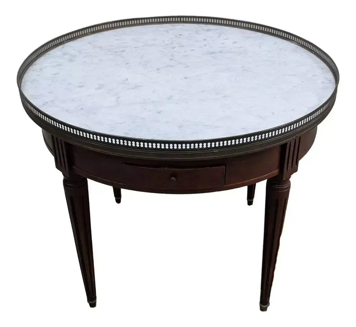 Louis XVI Style Bouillotte Pedestal Table With Marble Top photo furniture