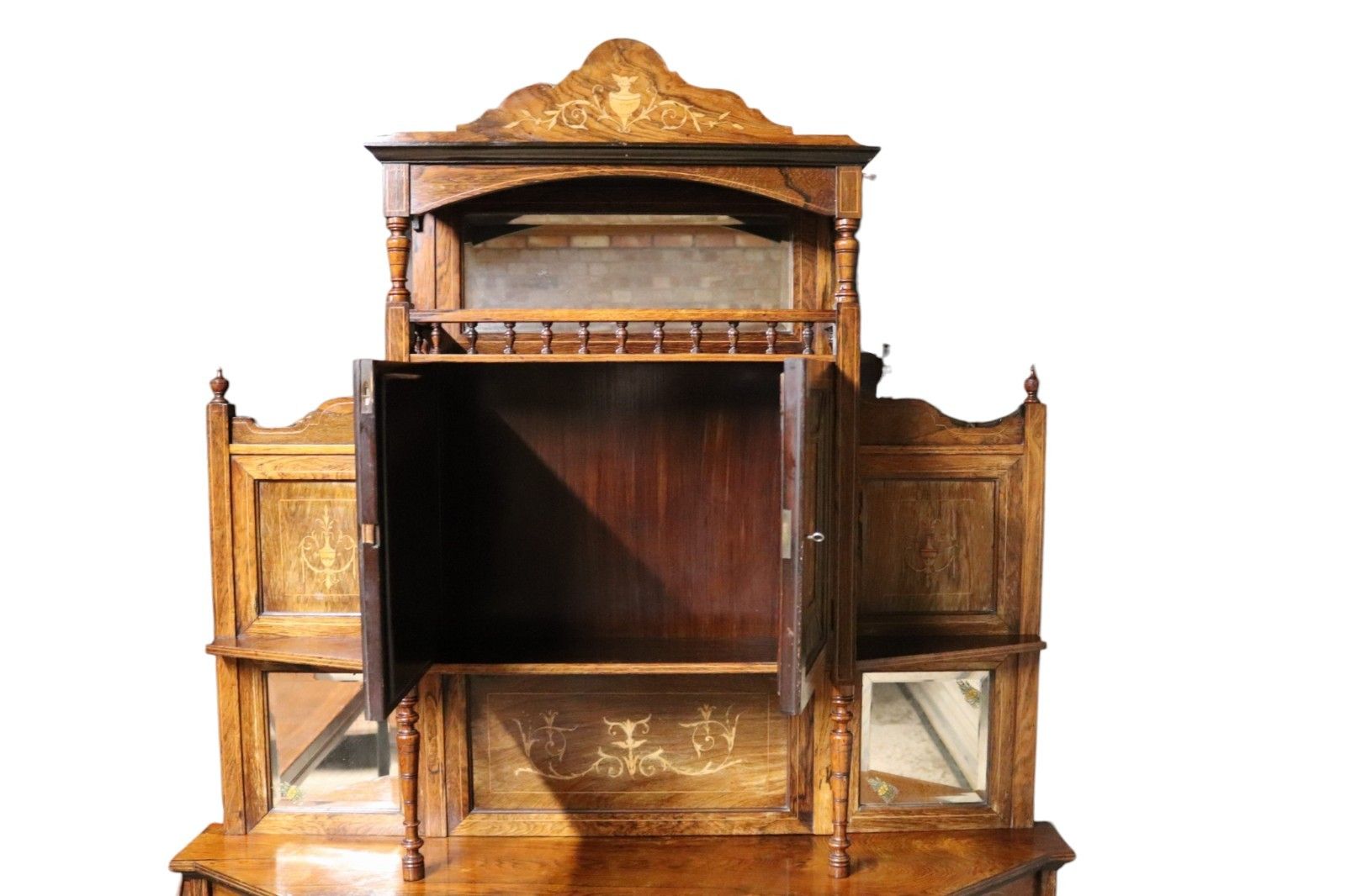 Antique Victorian Inlaid Rosewood Chiffonier / Parlour Cabinet 19th Century photo furniture