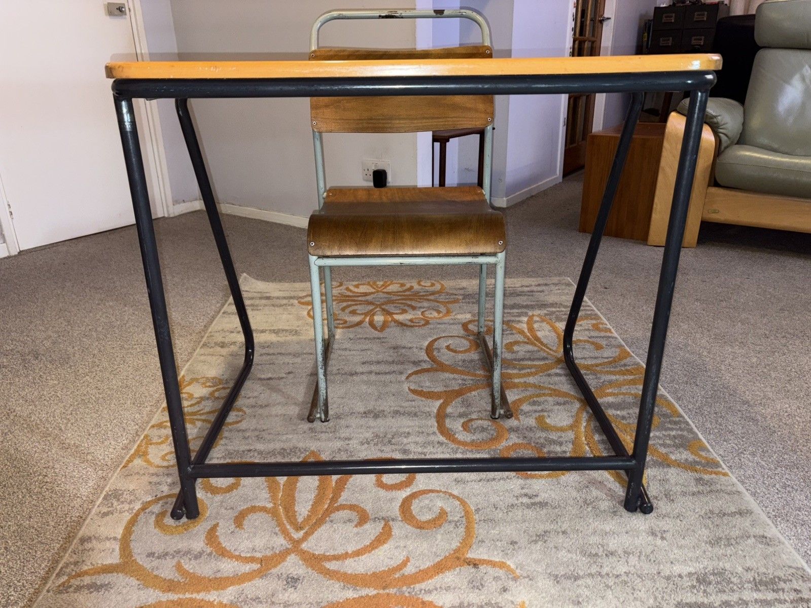 Du Al Industrial Stacking Desk & Chair Retro G Plan Era Mcm Pel Cox photo furniture