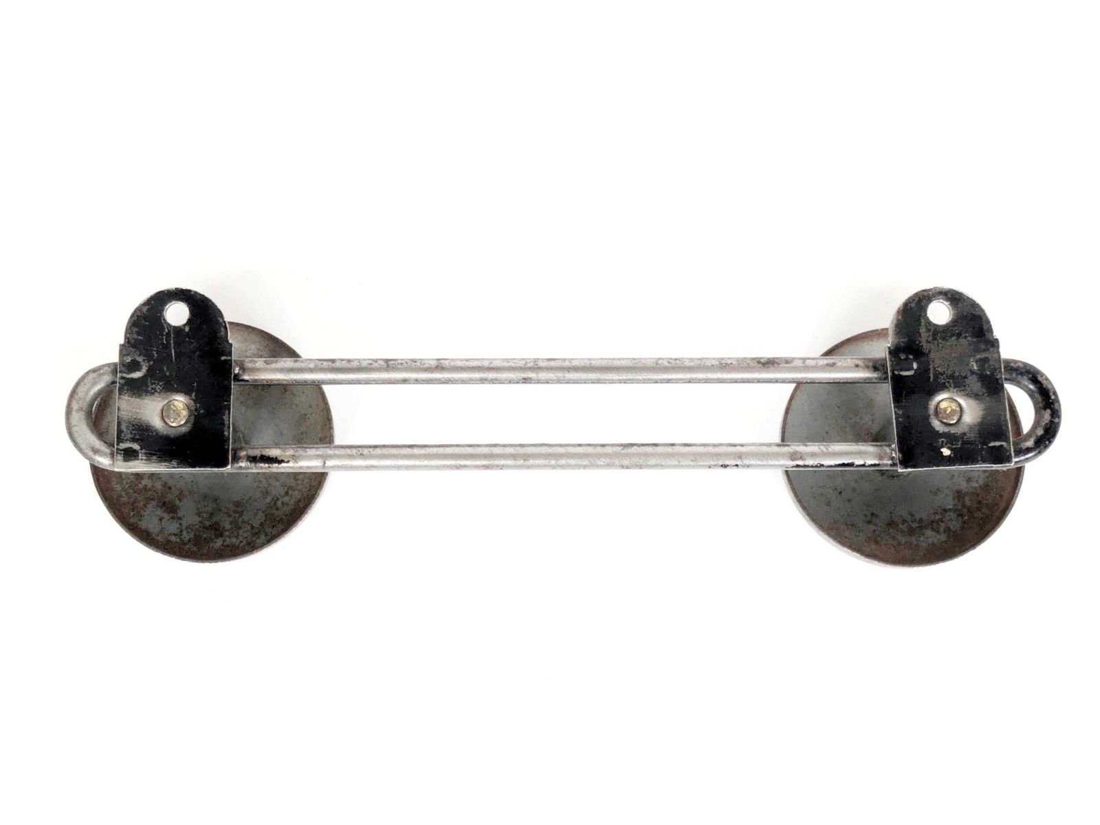 Furniture Pair Of French Steel Coat Racks 1950s Industrial Wall Hooks With Round Heads photo