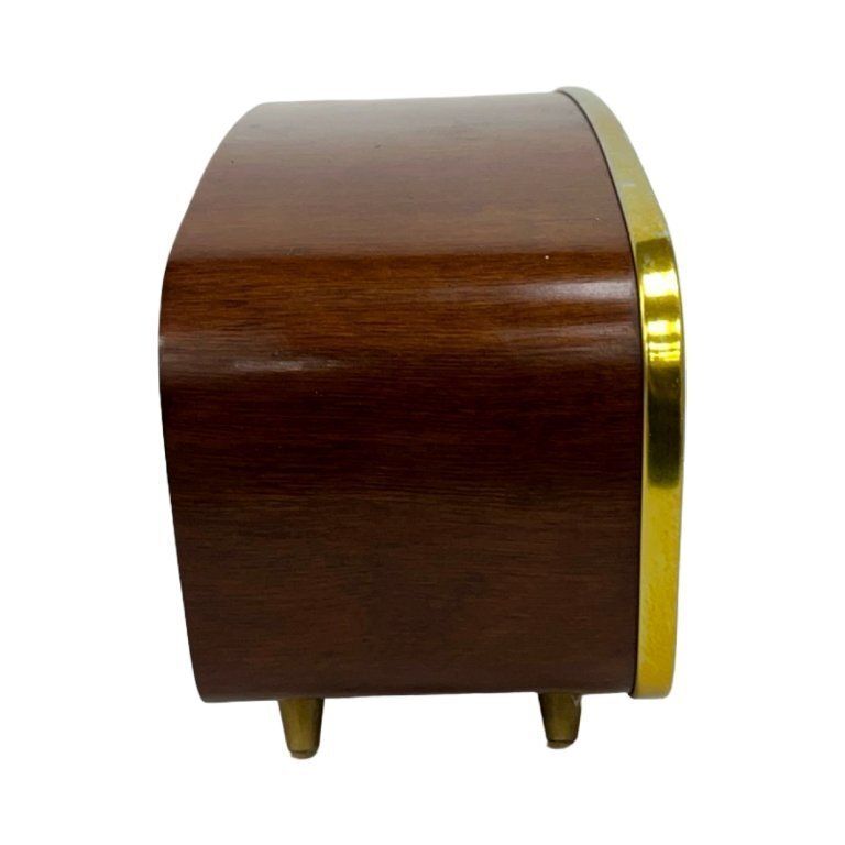 Weimar Walnut Veneer Mantel Clock, 1960s, West Germany, Mid Century Modern photo buy