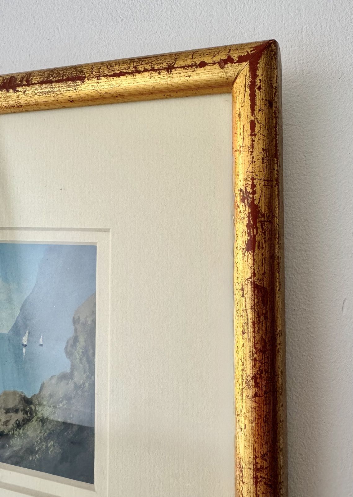 Vintage Seascape Painting With Gold Frame photo 80.0