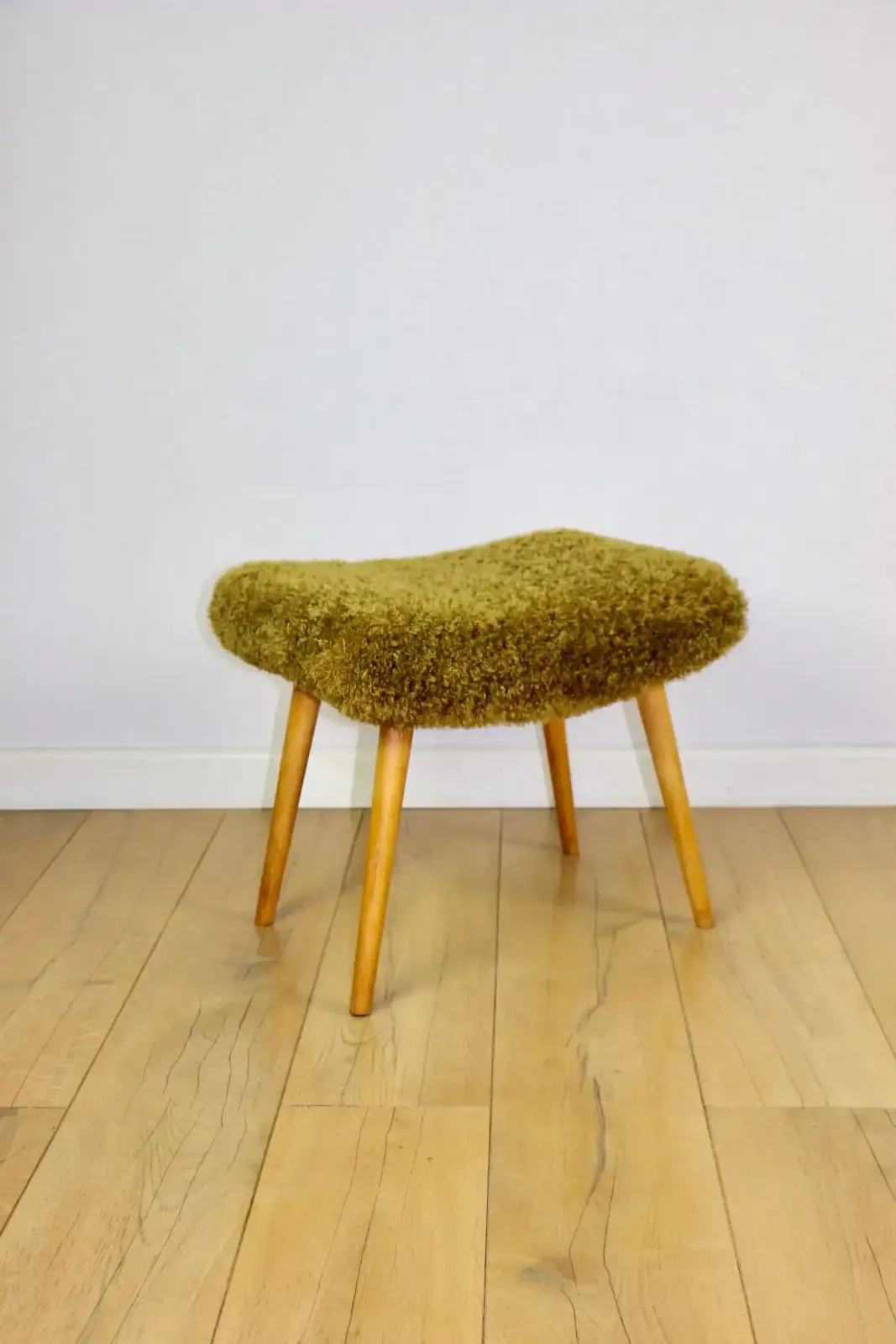 High Seat Stool With Pile In Khaki / Olive / Rudy   Beech Legs photo furniture