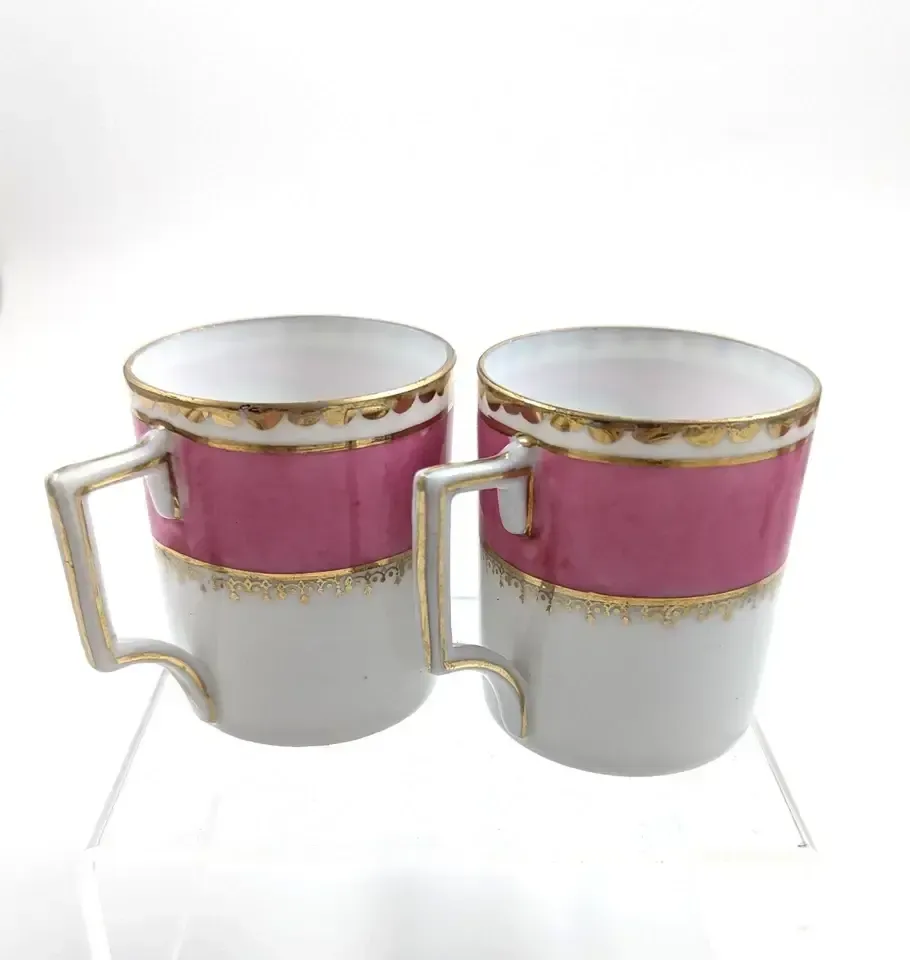 Home Decor Victoria Austria Porcelain 12 Piece Coffee Set For 6, Chelsea Style, Pink & Gold photo
