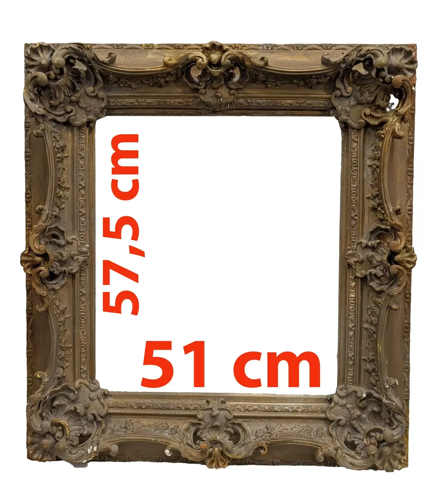 Rame To Be Restored, Made Of Wood And Gilded Plaster, 57.5 X 51 Cm