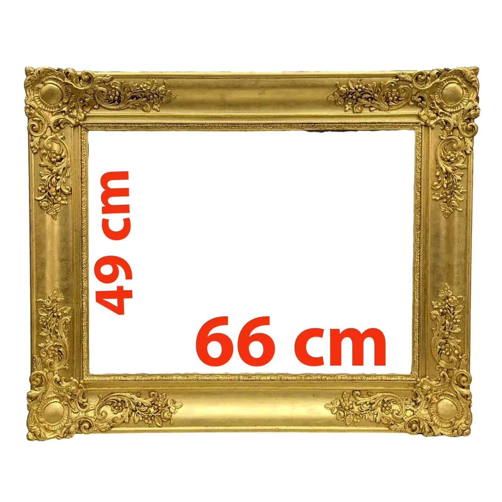 Late 19th Century Giltwood Frame For Restoration, 49x66 Cm