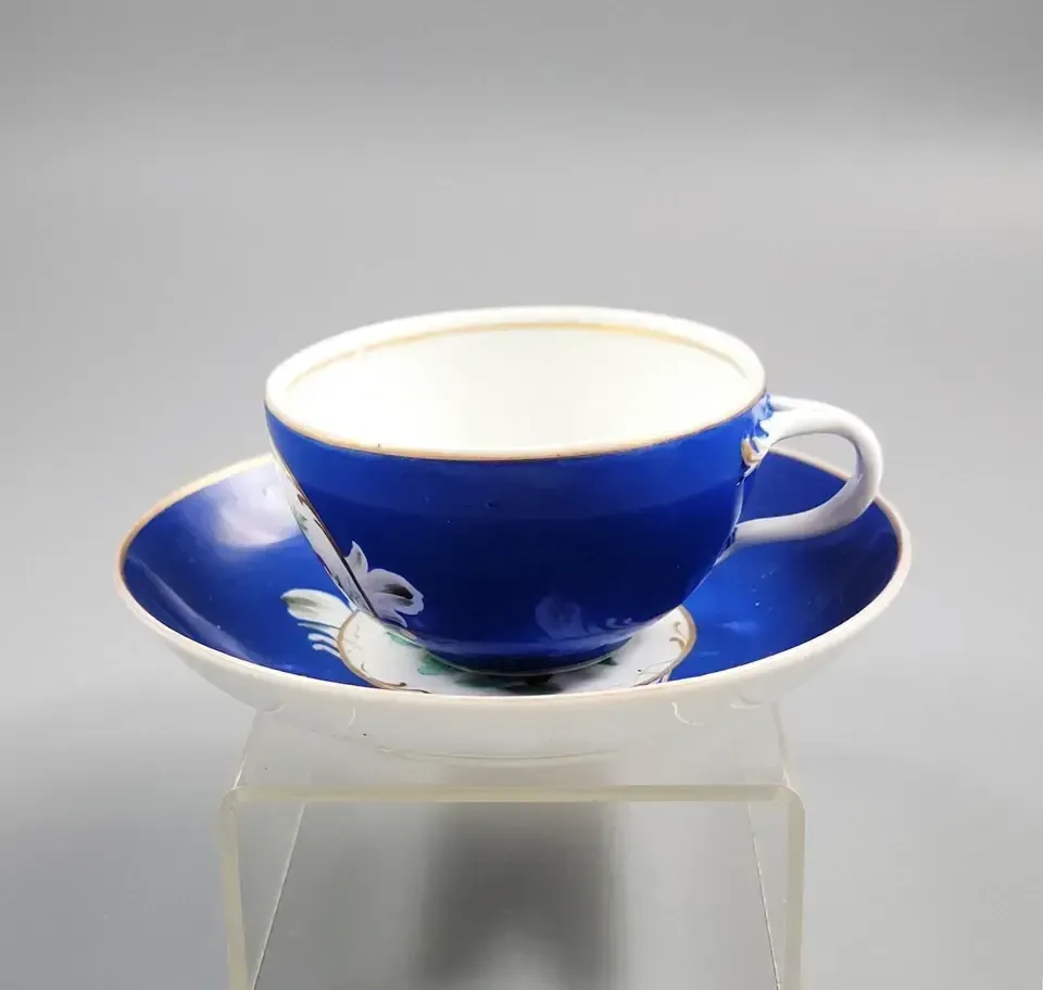 Gardner Porcelain Tea Cup & Saucer, Moscow, Russia, C.1880 photo furniture