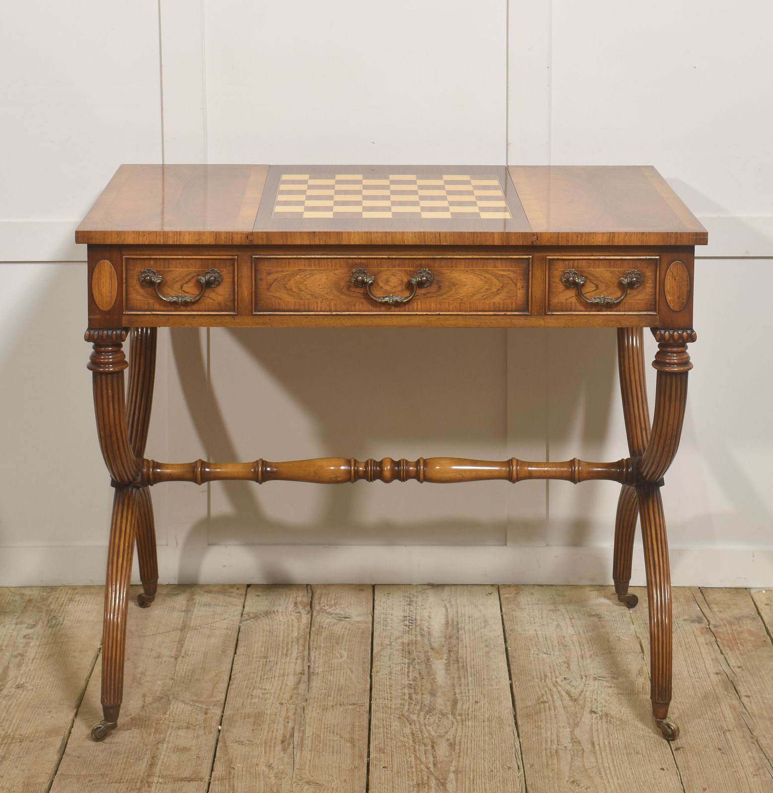 Regency Style Rosewood Inlaid Games Table
