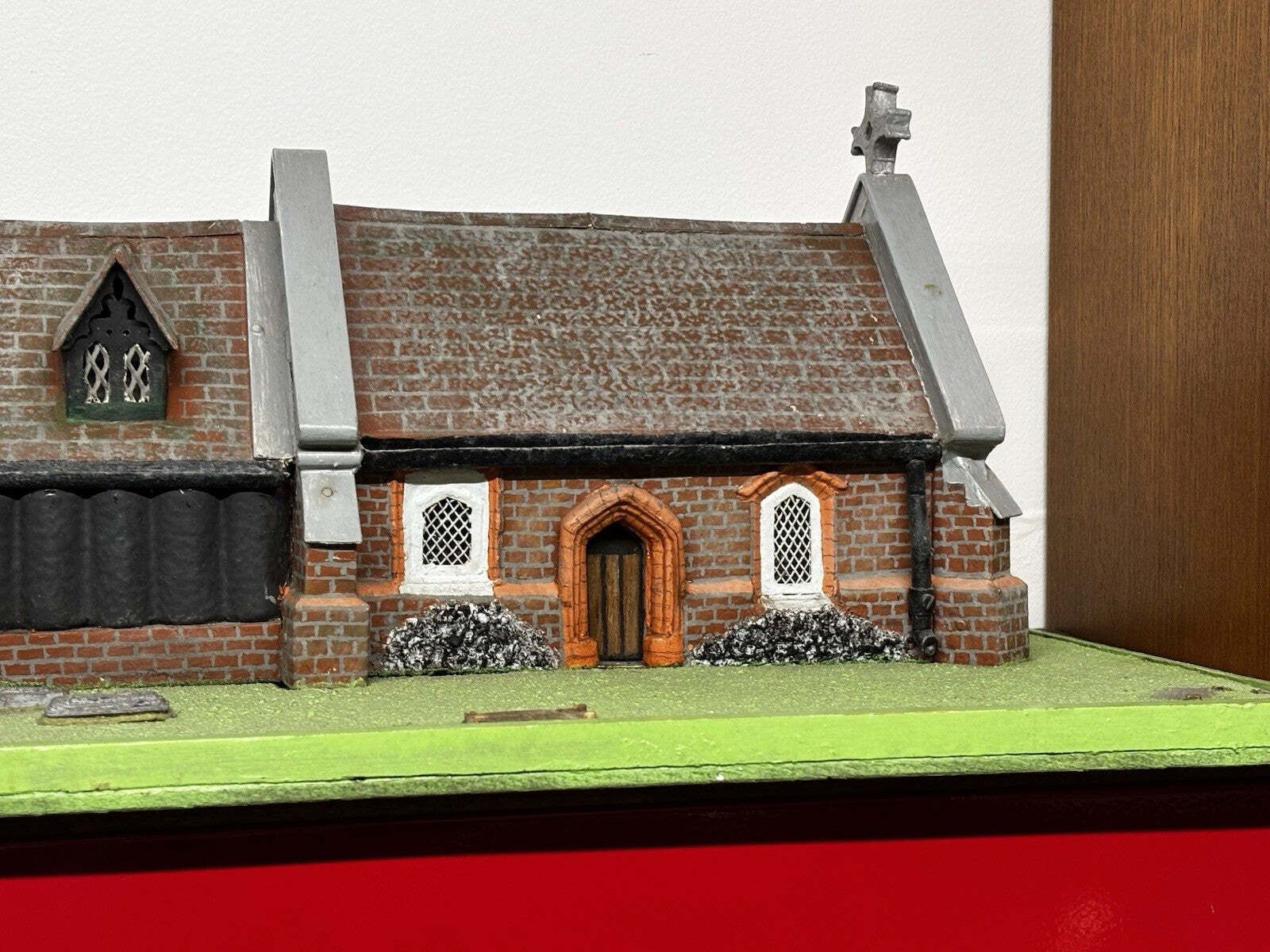 Greensted Church, Ongar, Essex, Large Old Metal & Wooden Scale Model. photo Home Decor