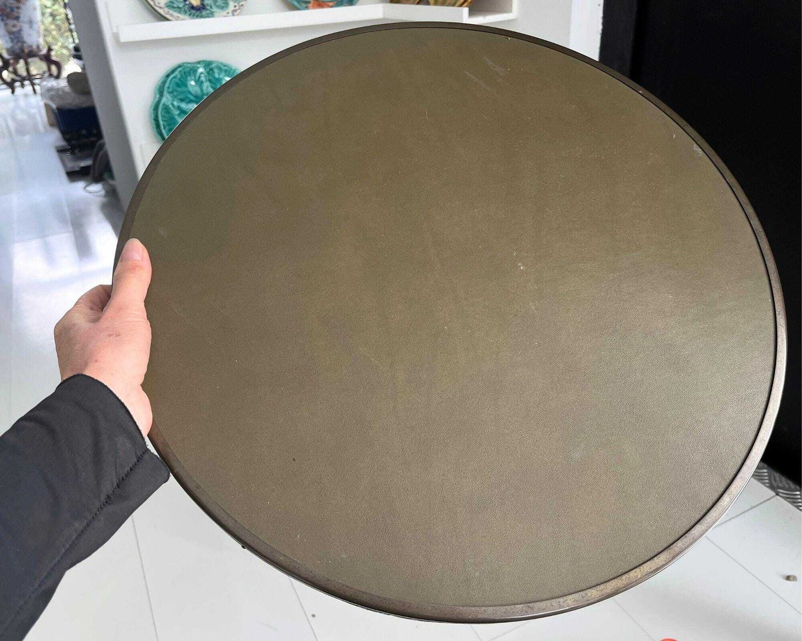 Gouden Wijntafel Met Kunstleer | Mid Century Bijzettafel photo 550.0