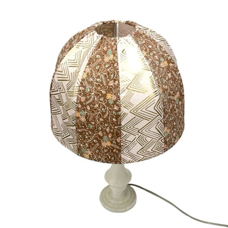 Italian Vintage Alabaster/Onyx Table Lamp, Hand Sewn Shade, 1960s. photo buy