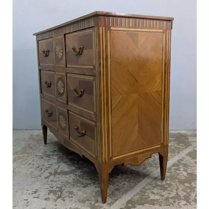 Louis XVI Style Dressing Table With Italian Marquetry, Circa 1900 photo vintage