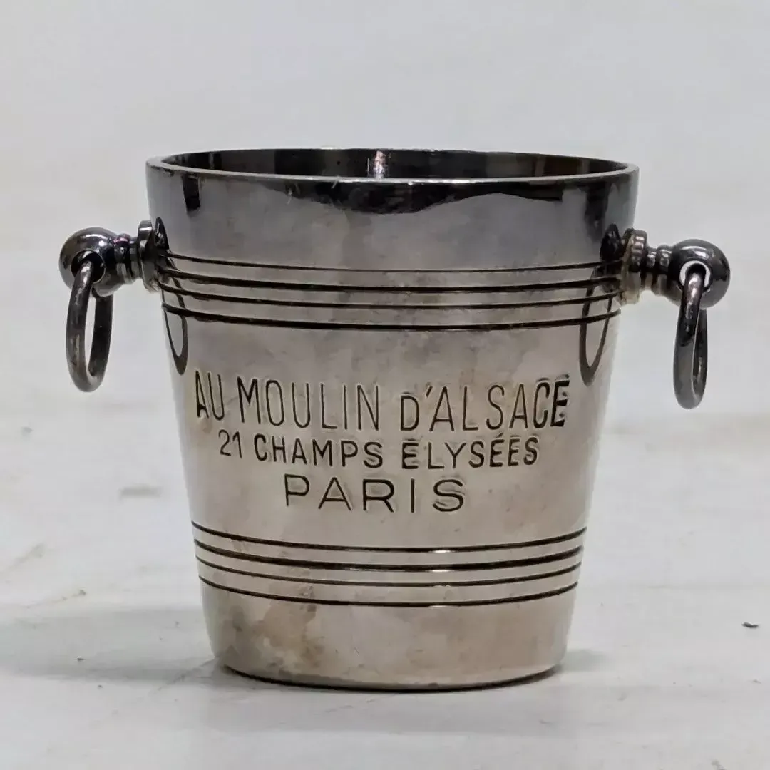 Set Of 2 Miniature Advertising Buckets From The Moulin D'alsace Cabaret photo buy