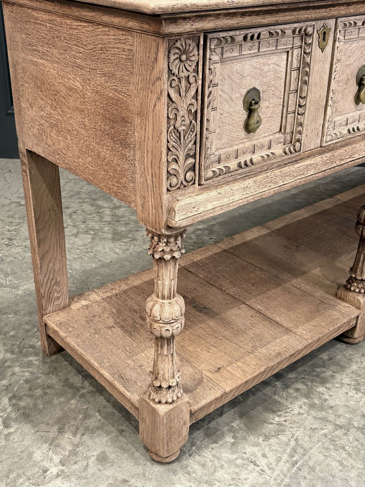 Bleached Carved Oak Potboard Dresser photo Furniture