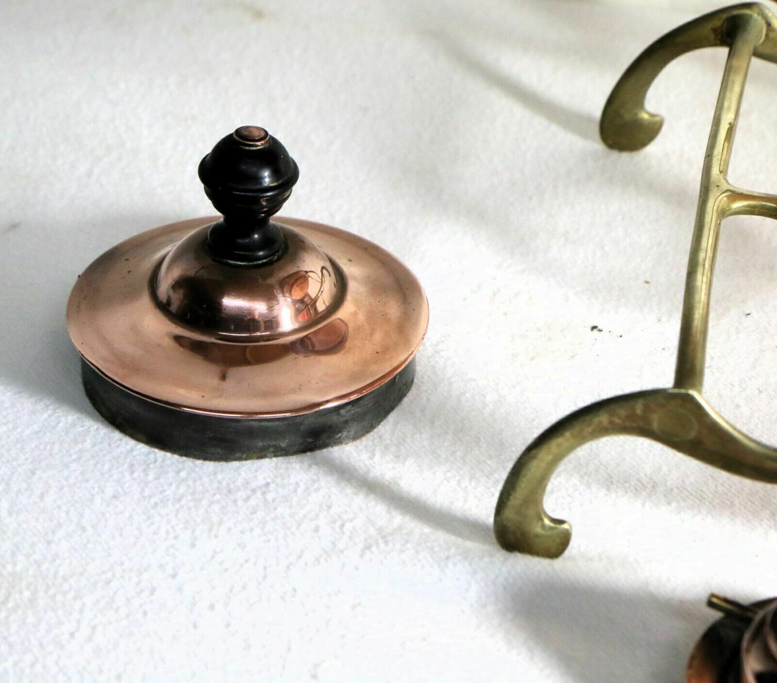 photo furniture Antique Art Nouveau Copper Spirit Kettle With Brass Stand Late 19th Early 20th C